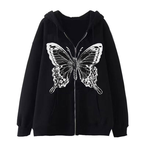 Women's zip hoodie with striking butterfly motif Amarae