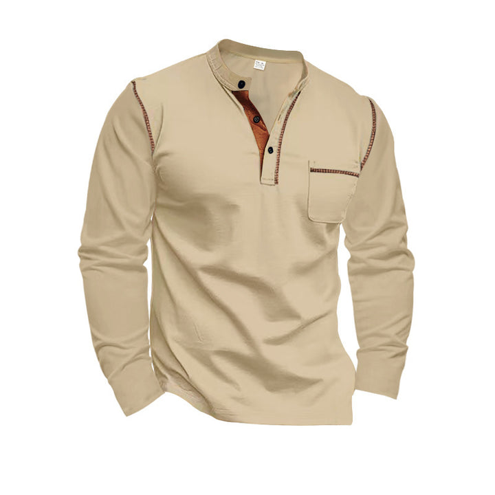 Trendy long sleeve shirt for men with an innovative button placket design and practical pockets Lune London