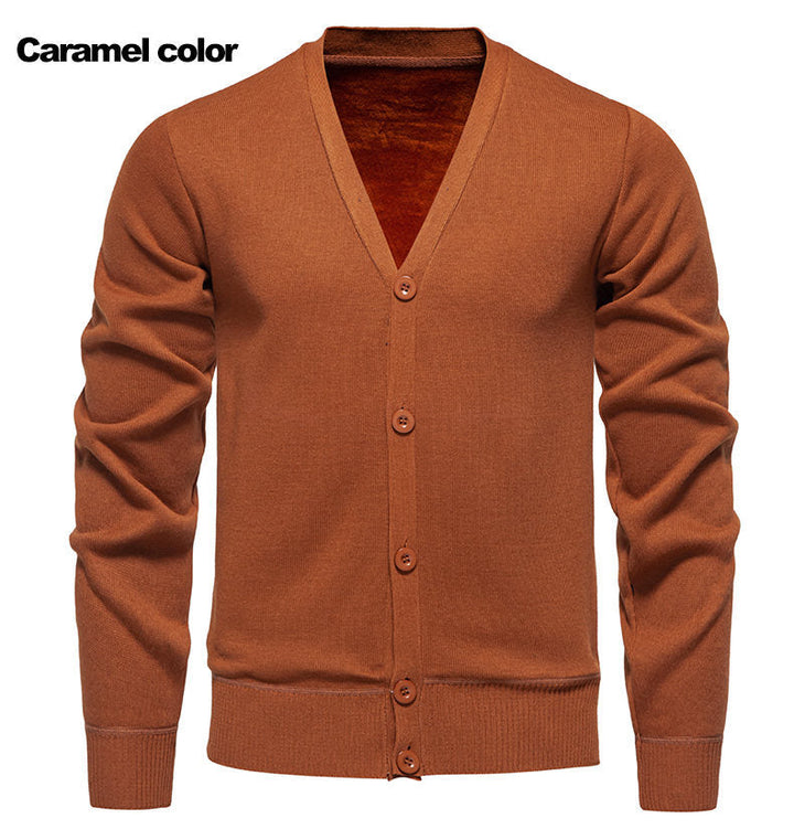Lune London | Men's cozy knit cardigan with V-neck and button placket