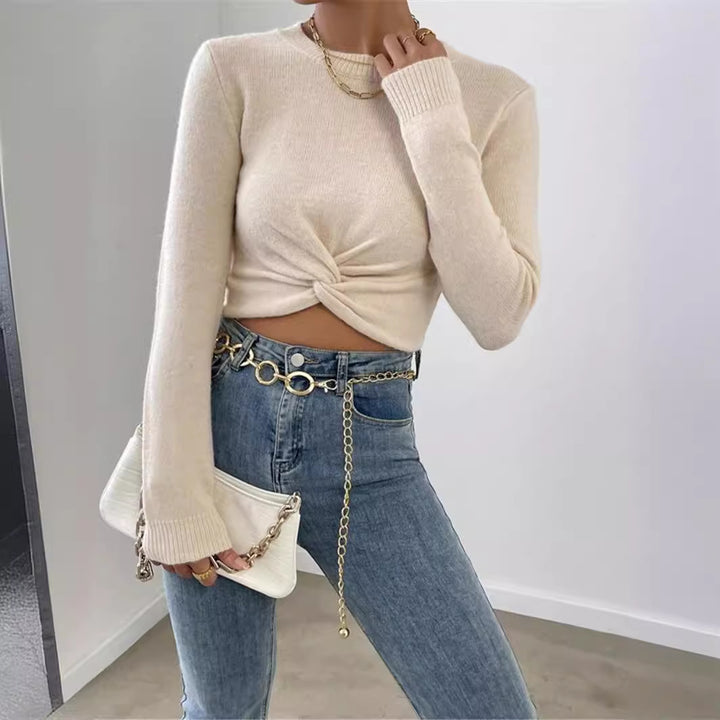 Women's cropped clothing with an elegant knot at the front Lune London