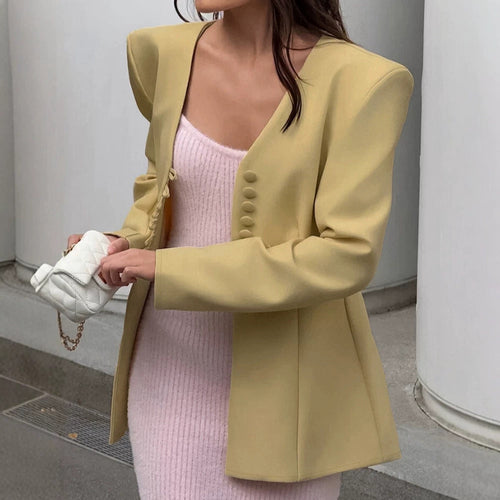 Women's sculptural tailored blazer with distinctive shoulder design Amarae