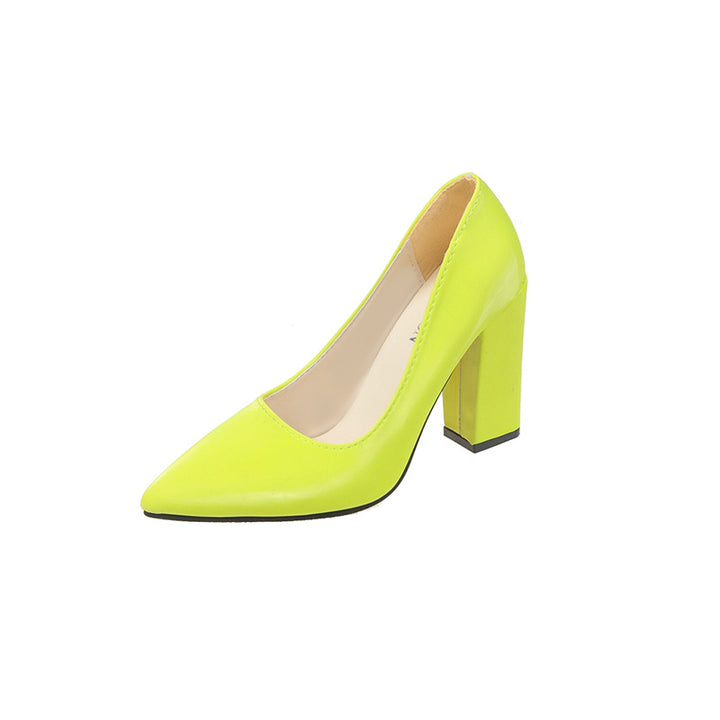 Lace high heels for women with a comfortable block and a shiny finish Lune London
