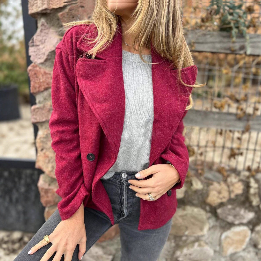Ladies classic wool double-breasted coat Lune London