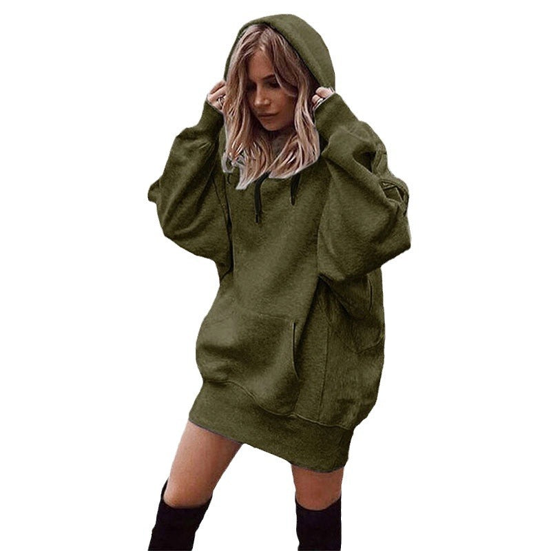Hoodie dress for women in an oversized casual style with kangaroo pocket Lune London