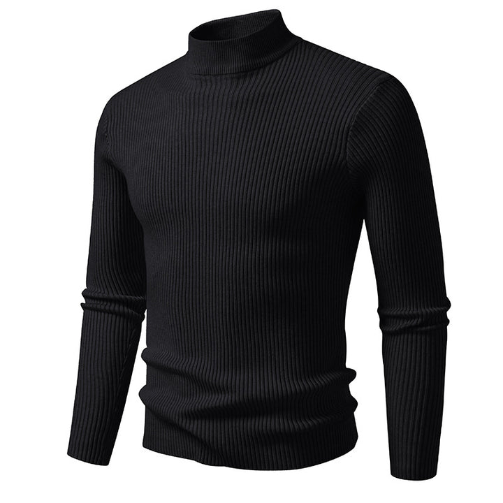 Men's Ribbed Knit Turtleneck Sweater Lune London