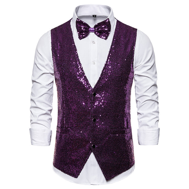 Shiny party jacket for men with matching bow tie Lune London