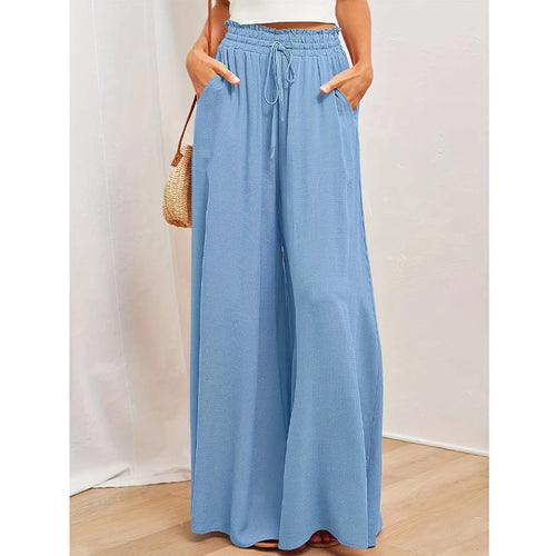 Women's loose summer pants with elastic waist and practical pockets Amarae