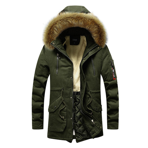 Winter jacket for men with removable faux fur collar Amarae