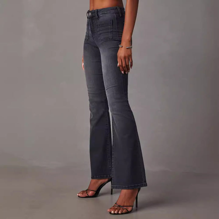High-waisted flared jeans for women with a perfect cut and stretchy fit Chic & Stil