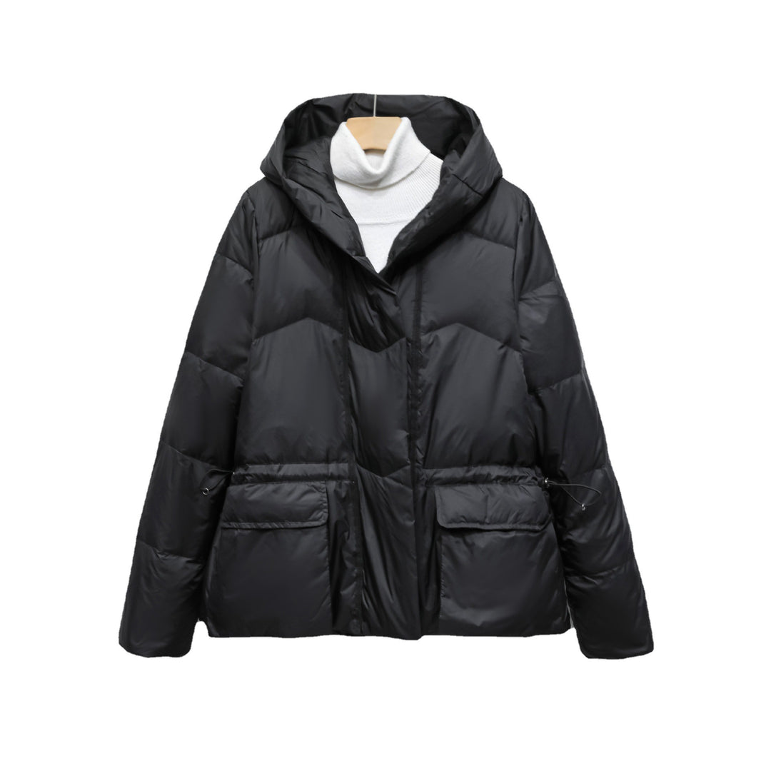 Quilted winter jacket for women with trendy pockets and hood Amarae
