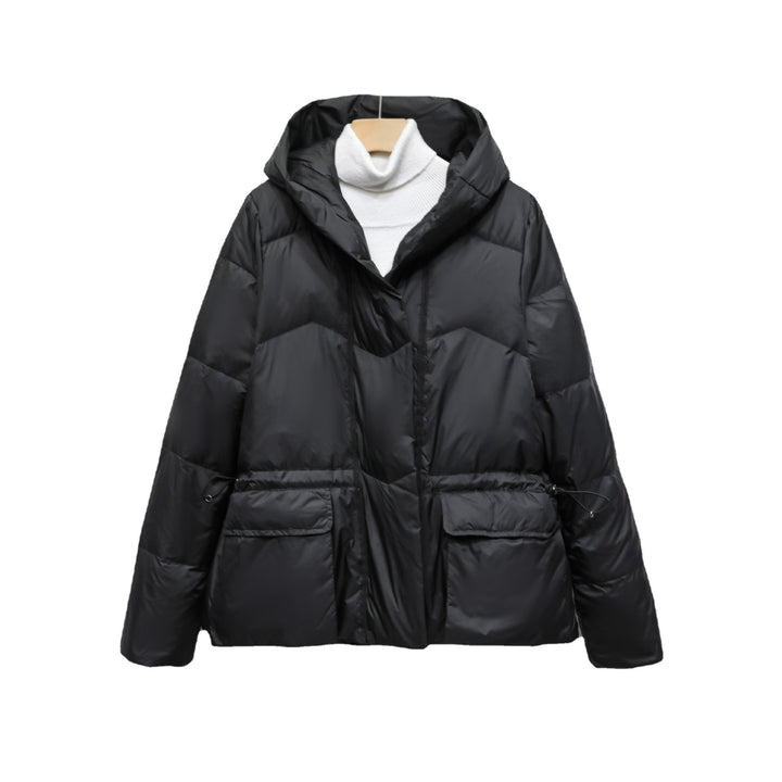 Quilted winter jacket for women with trendy pockets and hood Amarae