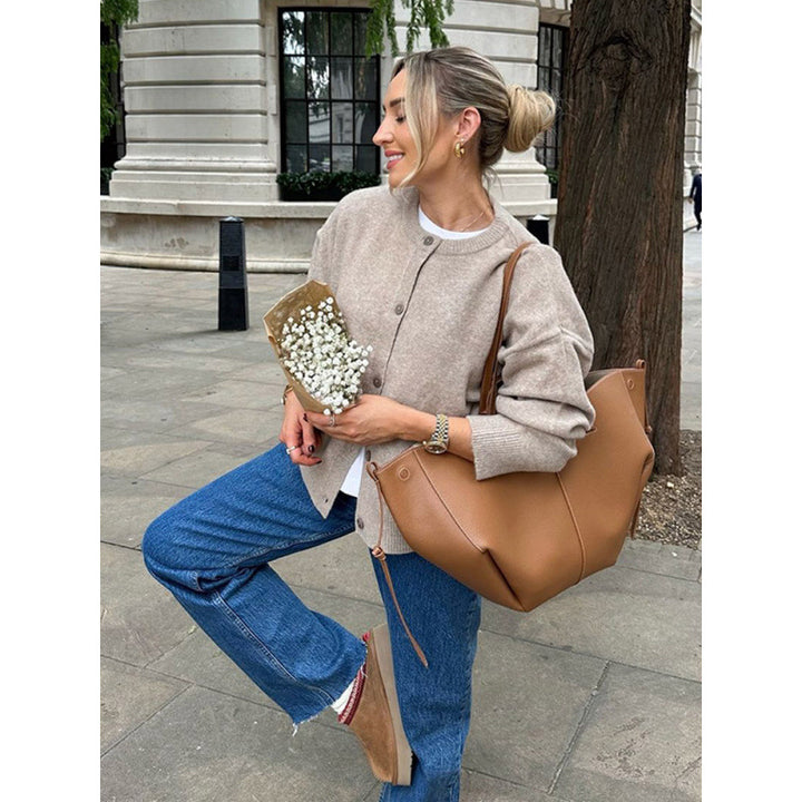 Lightweight knit jacket for women with button details and trendy cut Lune London