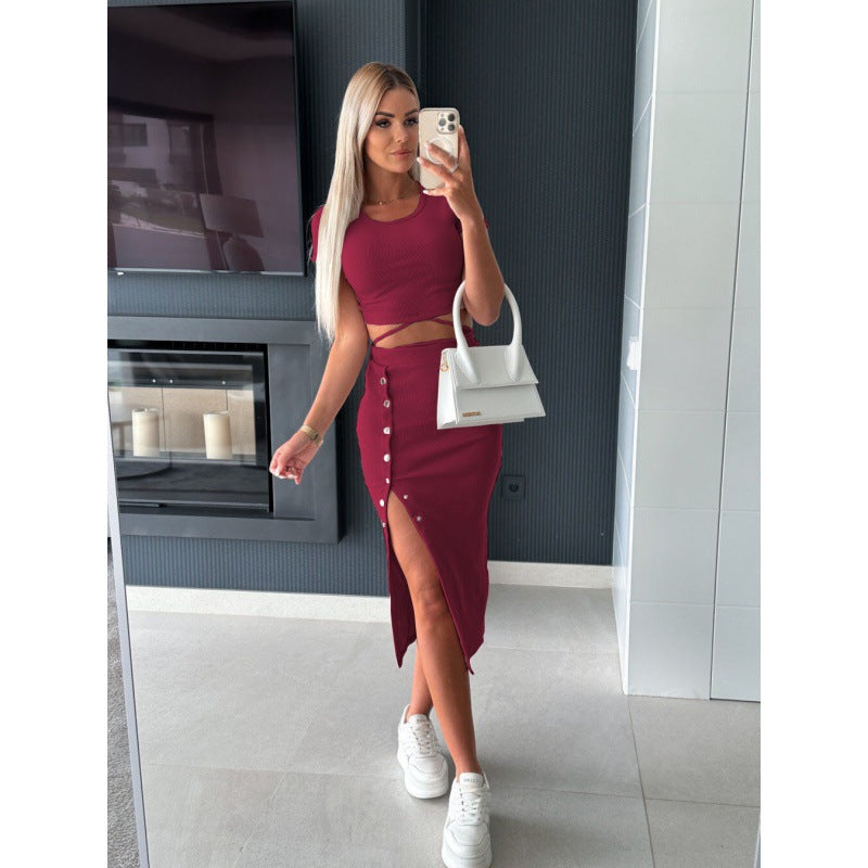 Lune London Ribbed Knit Midi Dress for Women