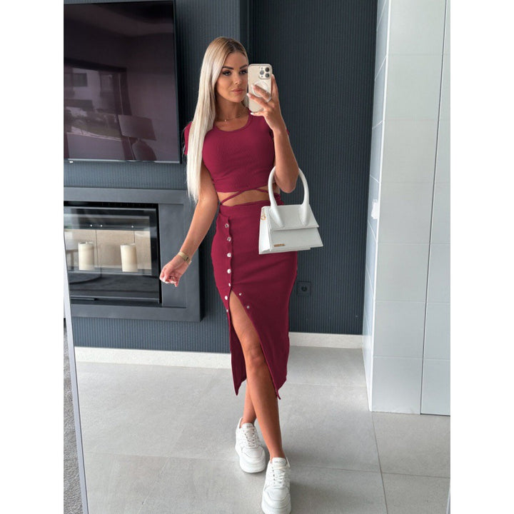 Lune London Ribbed Knit Midi Dress for Women