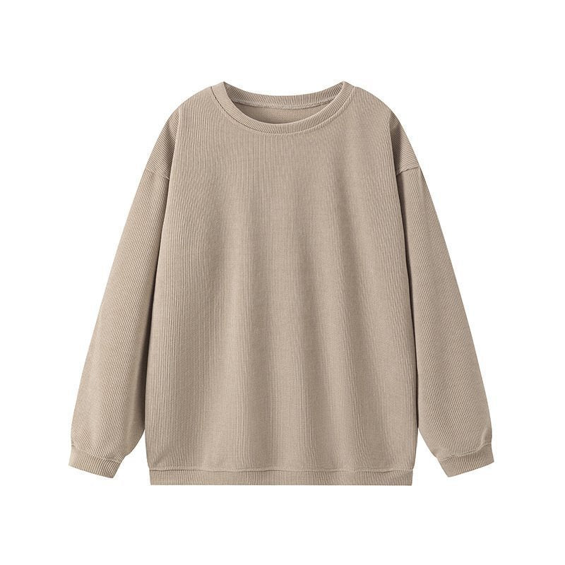 Ladies Casual Sweatshirt with Ribbed Texture and Loose Fit Lune London