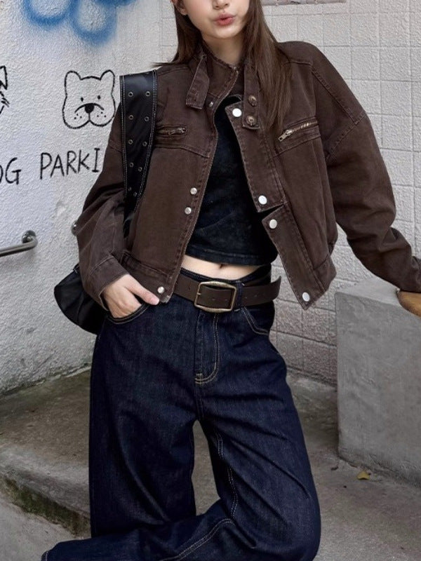 Amarae | Brown Bomber Jacket