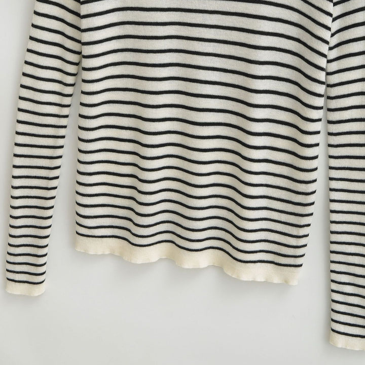 Long sleeve striped pullover for women with round neck Lune London