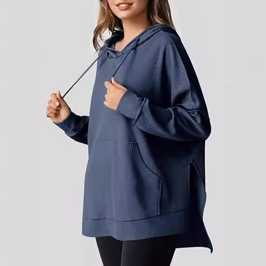 Casual hoodie for women with side slits and practical pockets Lune London