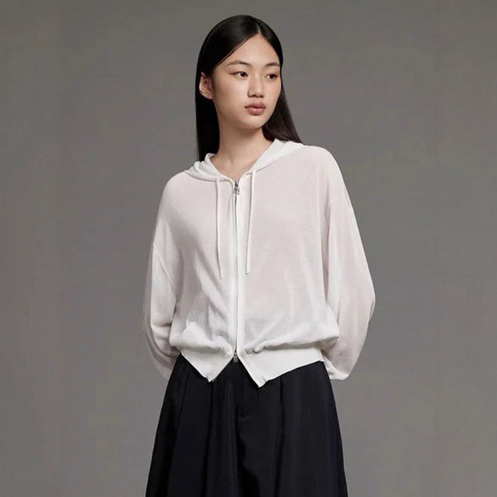 Haut zippé décontracté pour femme avec taille élastique et coupe ample Chic & Stil