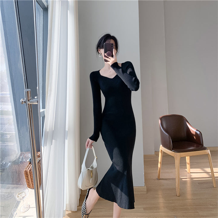 Ladies_maximal_Ribbed_Sweater_Midi_Dress_Lune London