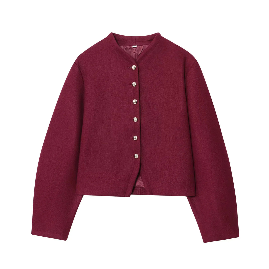 Lune London elegant short jacket for women with decorative button details