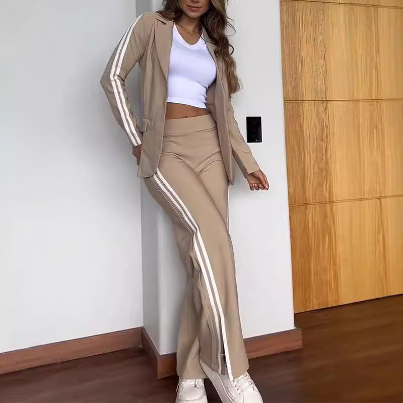 Elegant women's blazer set with wide trousers Amarae