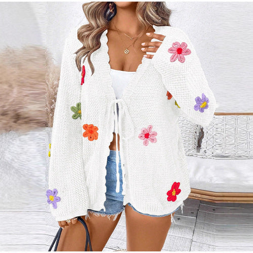 Amarae Women's Floral Pattern Knit Jacket