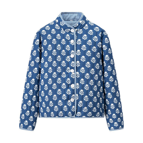 Ladies down jacket with floral patterns and elegant collar Amarae
