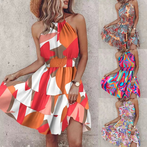 Women Halter Neck Bohemian Mini Dress Amarae