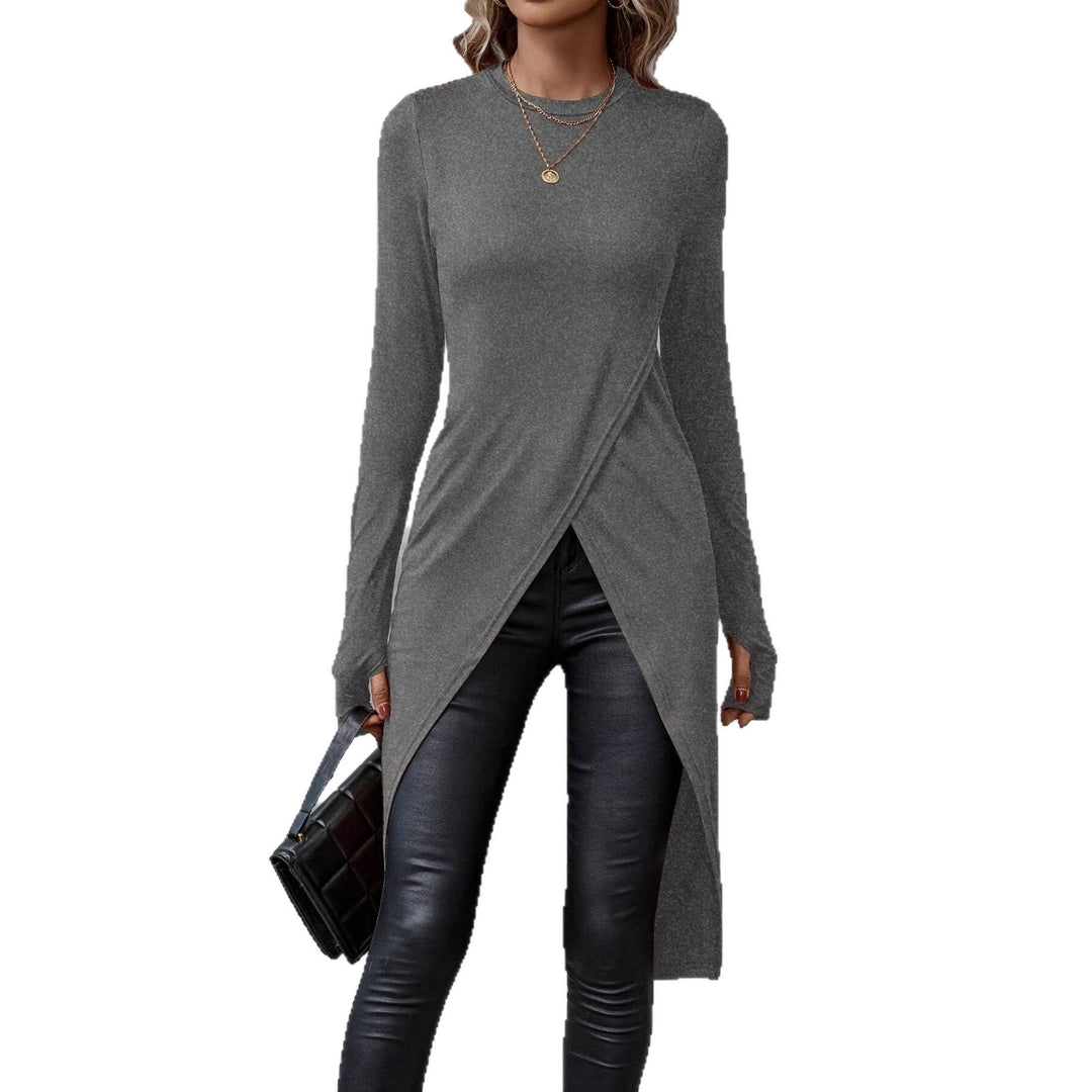 Asymmetrical long t-shirt for women with an elegant draped effect Lune London
