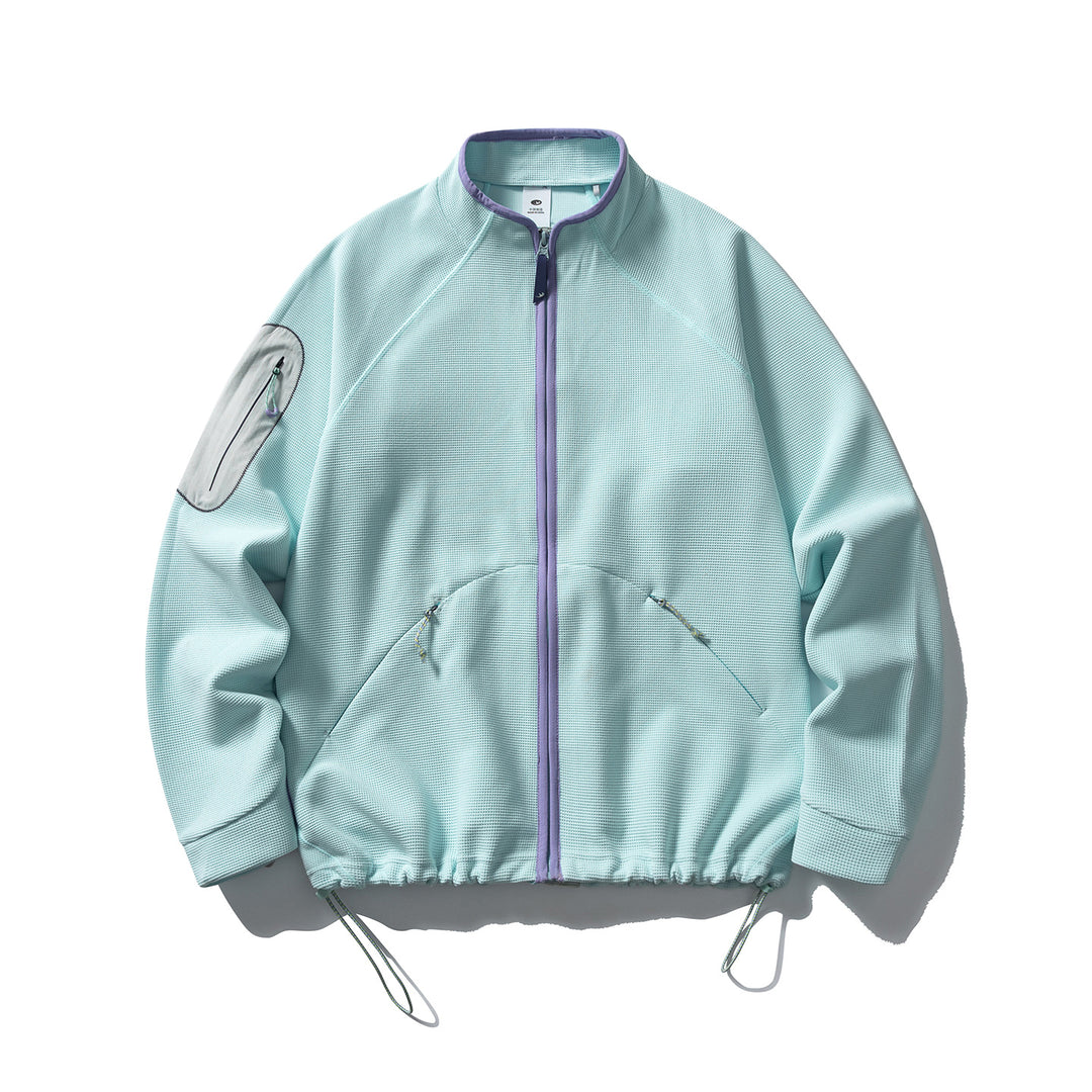 Unisex Structured Fleece Jacket with Zipper, Arm Pocket and Drawstring Amarae