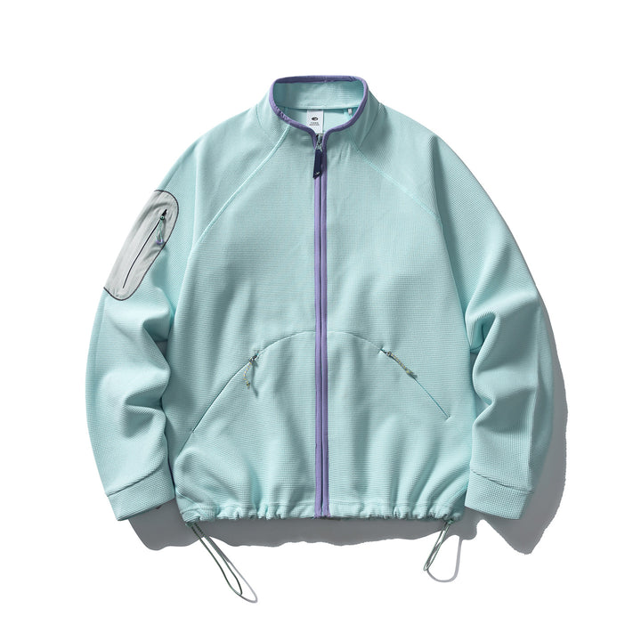 Unisex Structured Fleece Jacket with Zipper, Arm Pocket and Drawstring Amarae