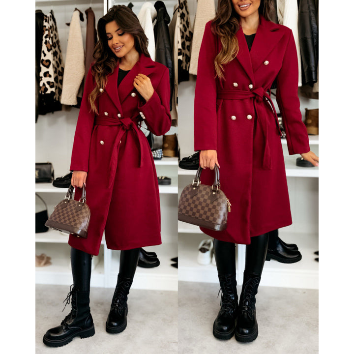 Women elegant trench coat with asymmetric cut and belt Lune London