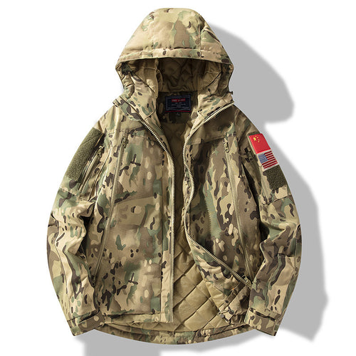 Insulated jacket for men with adjustable hood and functional pockets Amarae