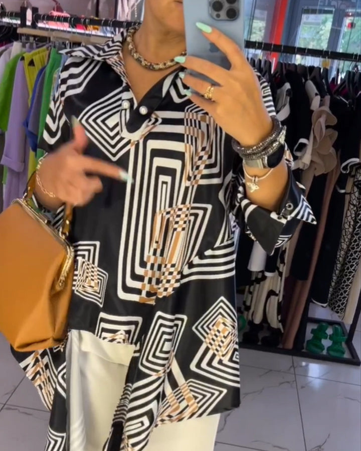 Tunique Femme avec Motif Graphique et Coupe Décontractée Chic & Stil