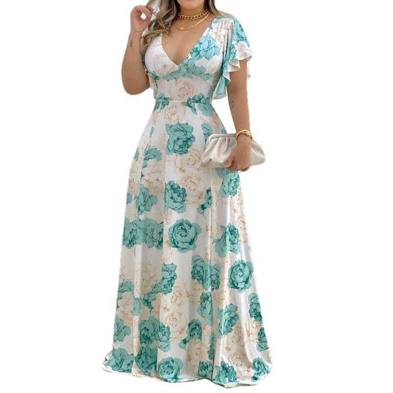 Robe maxi femme avec motif floral romantique Chic & Stil