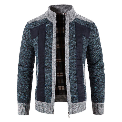 Fashionable men's knitted jacket with a unique cut and hidden zipper Amarae
