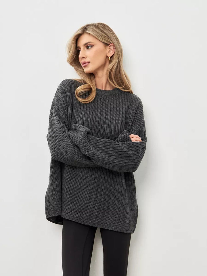Oversized sweater for women with textured knit and loose fit Lune London