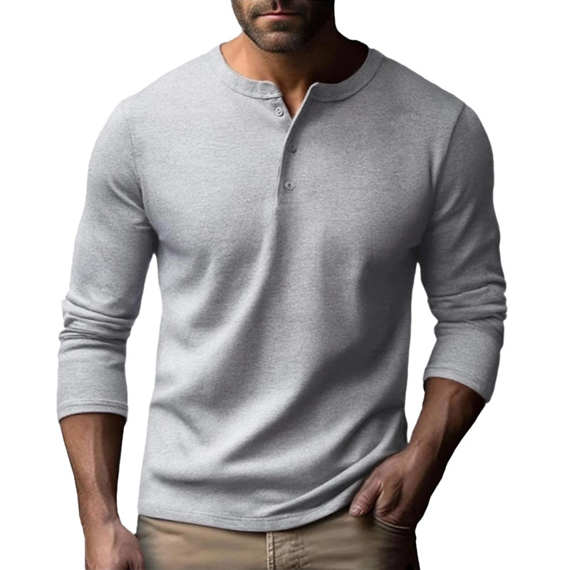 Men's Long Sleeve Henley Shirt Made Of Breathable Cotton Blend Lune London