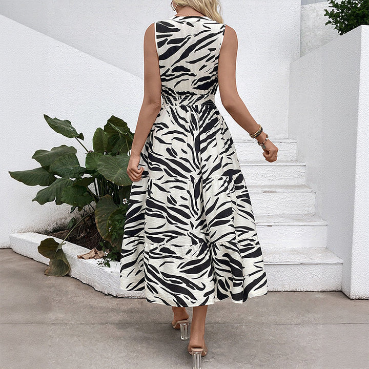 Women's maxi dress with ruffles and flattering A-line silhouette Lune London