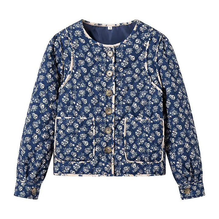 Veste matelassée pour femmes avec motif floral et poches pratiques Chic & Stil