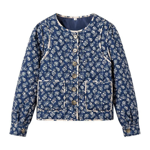 Veste matelassée pour femmes avec motif floral et poches pratiques Chic & Stil