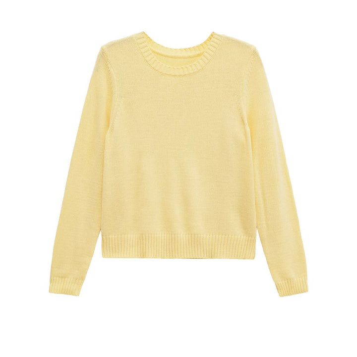 Women's plush wool sweater with round neck and elastic cuffs Lune London