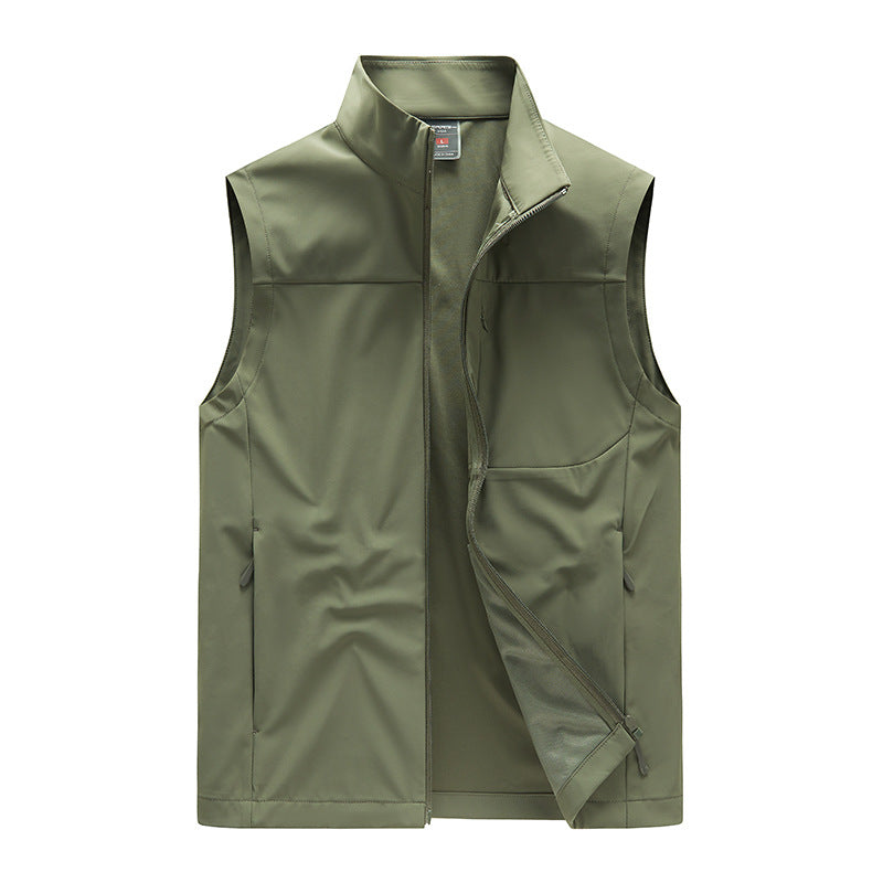 Men's softshell vest with windproof membrane, high collar and concealed zipper Amarae