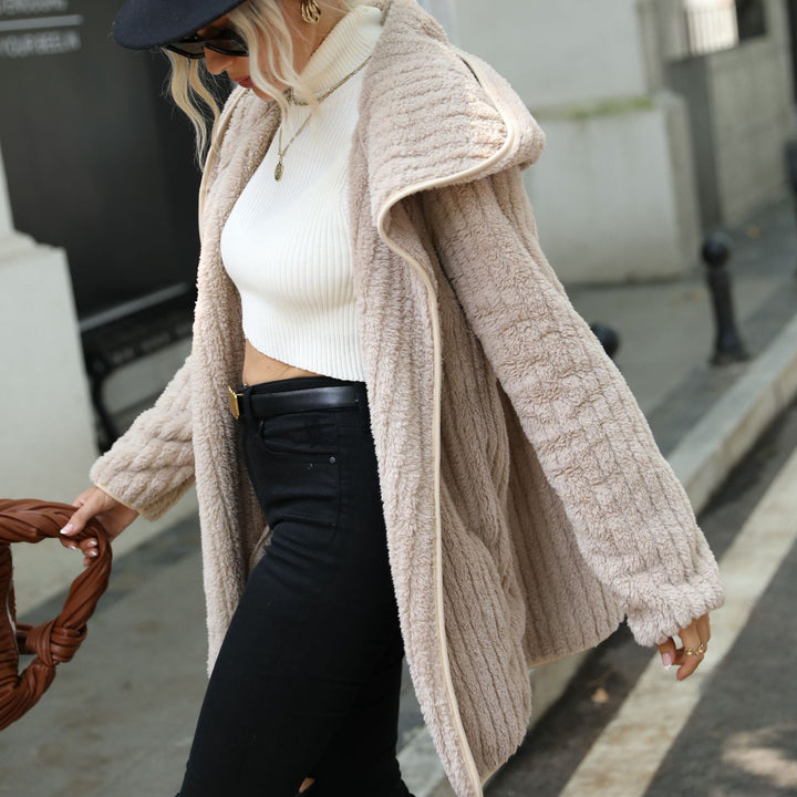 Ladies long soft jacket with structured design Lune London