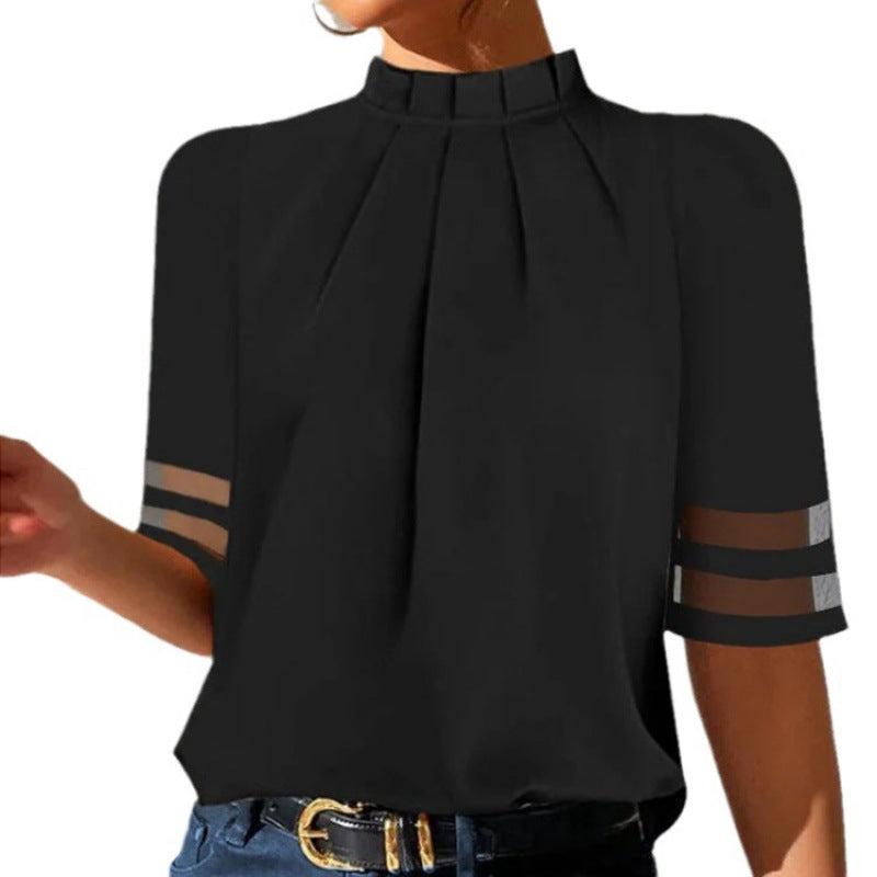 Ladies Elegant Blouse with Transparent Sleeves Lune London