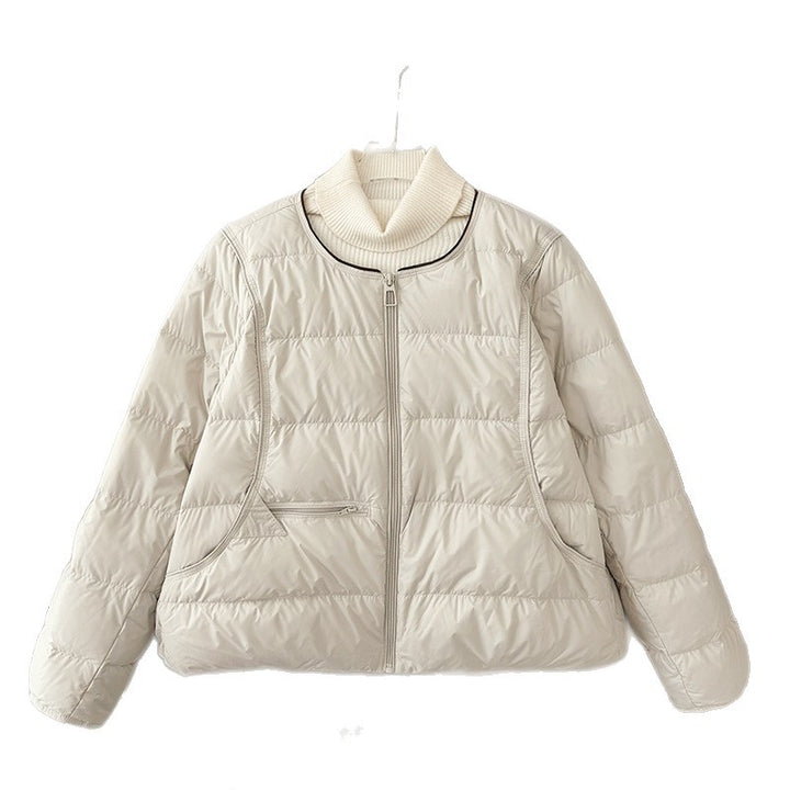Women Comfortable Quilted Leisure Jacket with High Collar and Side Pockets Lune London