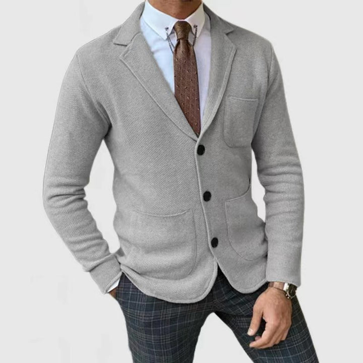 Men's knit jacket with buttons and practical pockets Lune London