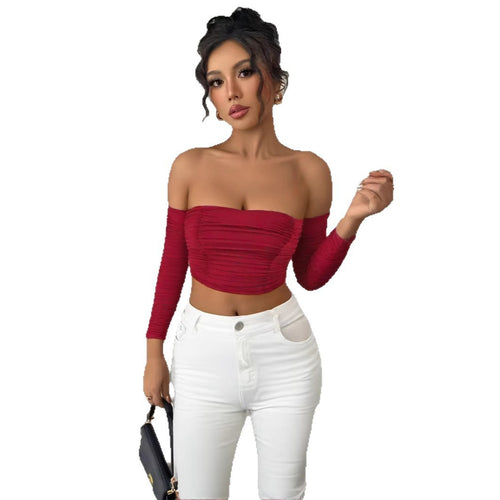 Women's top with off-shoulder design and sophisticated gathering Amarae