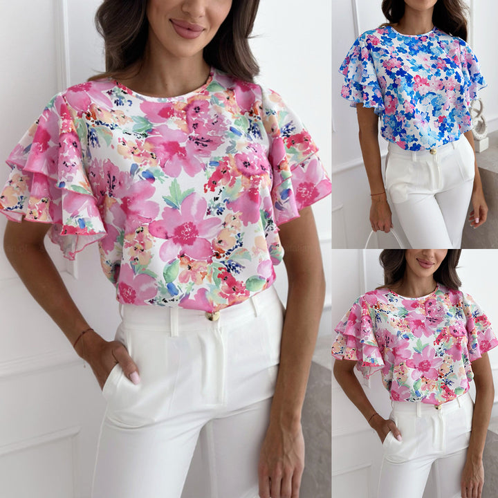 Lune London floral lace hem blouse for women